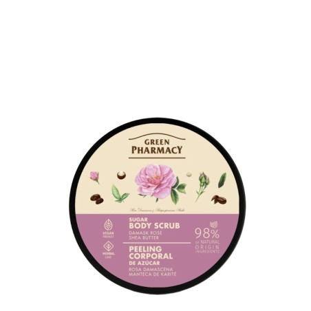 PEELING CORPORAL ROSA DAMASCENA Y MANTECA DE KARITÉ 200ML GREEN PHARMACY