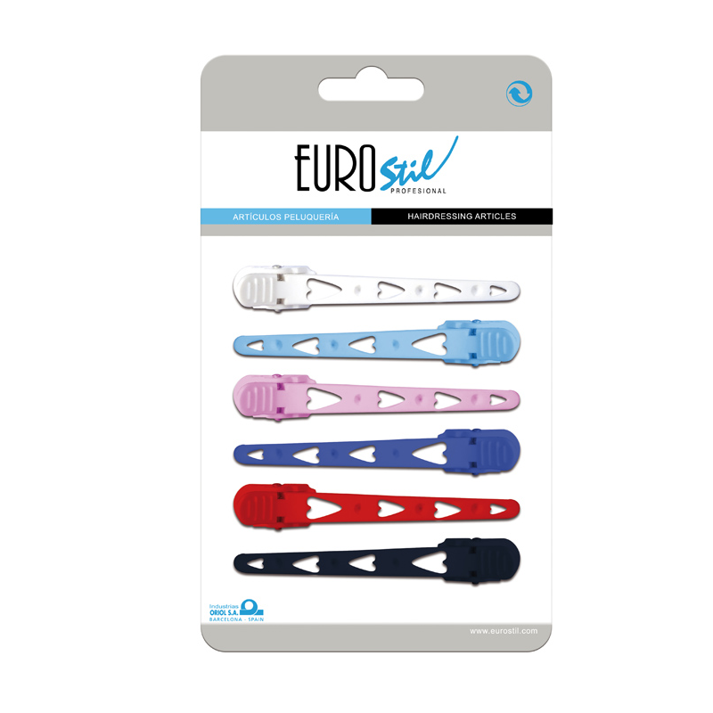 6 PINZAS PLASTICO CORAZON EUROSTIL
